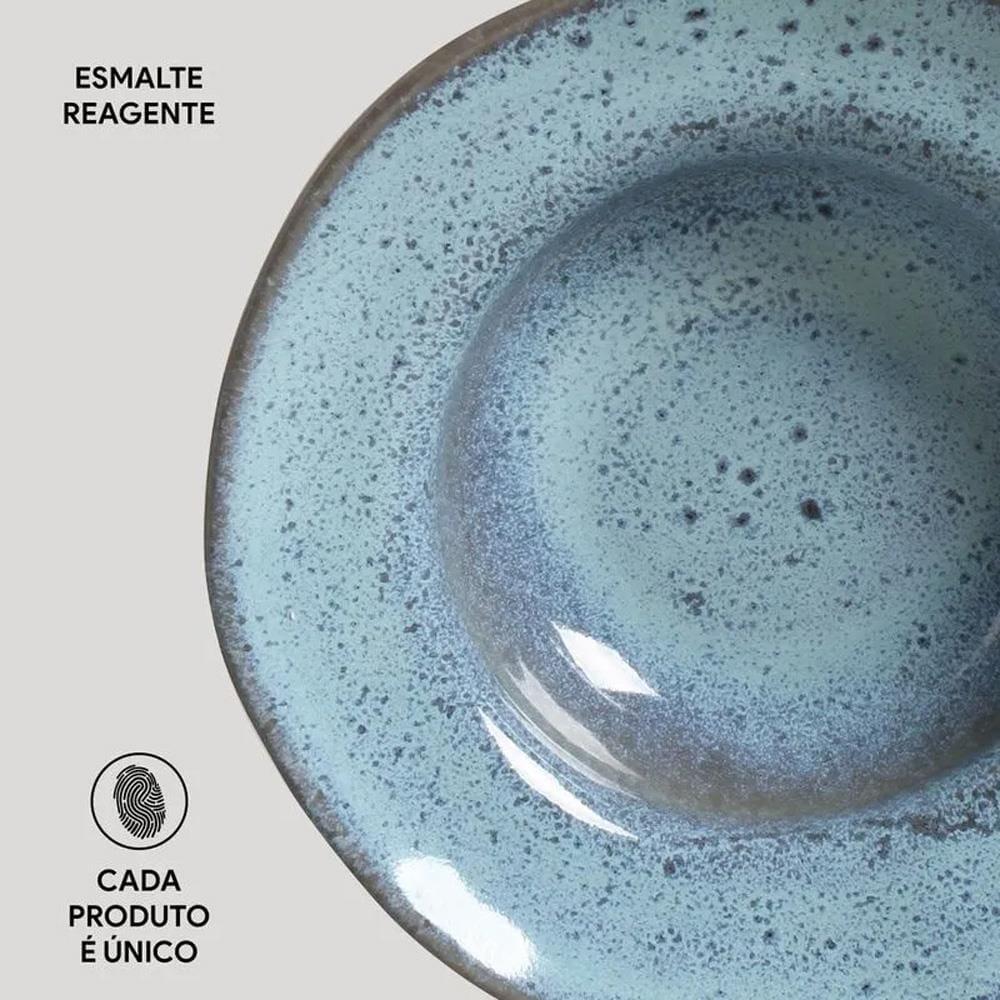 Conjunto de Pratos de Sobremesa Porto Brasil Orgânico Breeze Azul 250ml - 4 Peças - 5