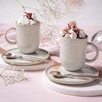 Conjunto de Canecas e Pires Porto Brasil Coup Stoneware Latte Off White 330ml - 4 Peças - 3