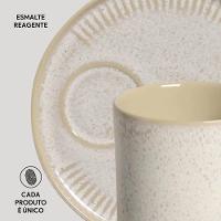 Conjunto de Canecas e Pires Porto Brasil Coup Stoneware Latte Off White 330ml - 4 Peças - 4