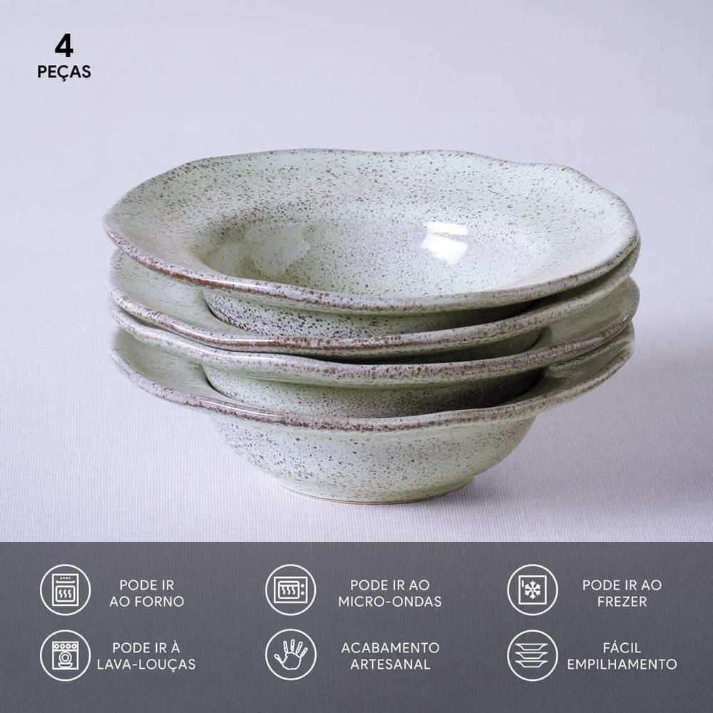 Conjunto de Pratos de Sobremesa Porto Brasil Orgânico Pistache 250ml - 4 Peças - 3