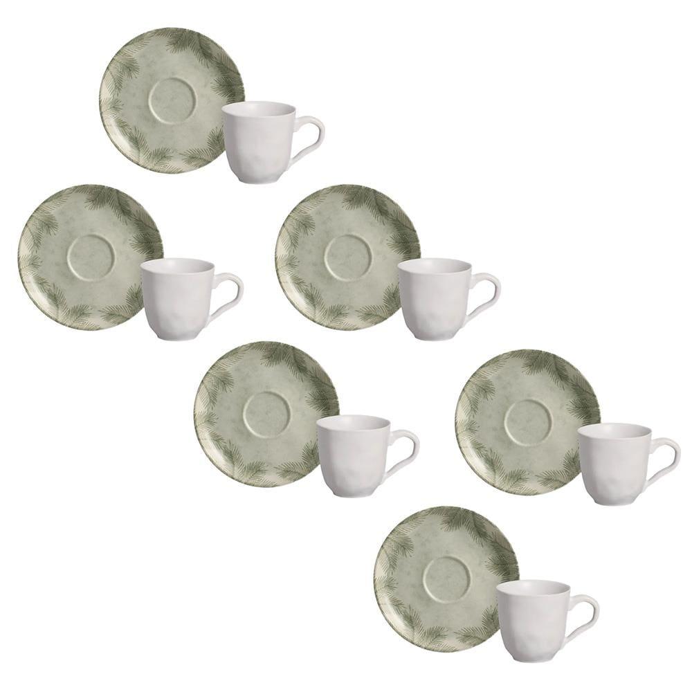Conjunto de Xícaras de Café com Pires Porto Brasil Bio Tropicália 120ml - 6 Peças - 1