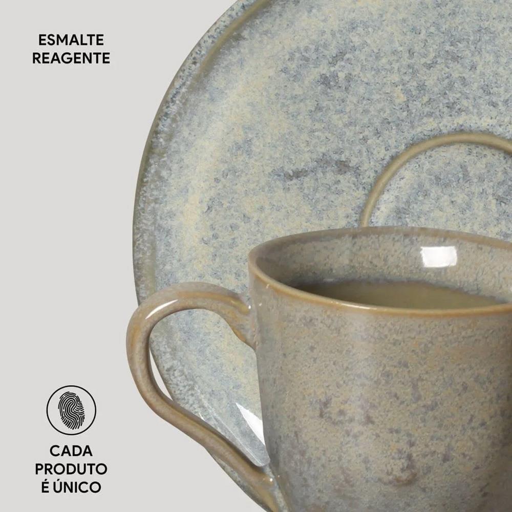 Conjunto de Xícaras de Café com Pires Porto Brasil Bio Green Granite 120ml - 6 Peças - 4