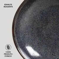 Conjunto de Pratos Fundos Porto Brasil Bio Titanium Azul Escuro 1,1 litros - 6 Peças - 5