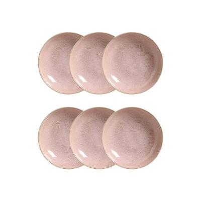 Conjunto de Pratos Fundos Porto Brasil Bio Litchi Rosa Claro 830ml – 6 Peças