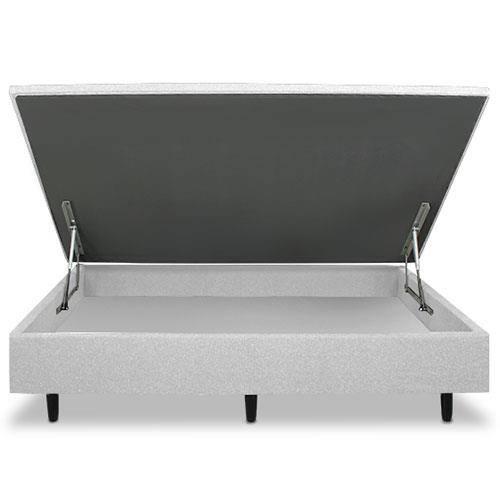 Colchão de Casal Globalflex Versalitis D33 + Base Box MGA Lift Cotton com Baú e Pistão à Gás 58x138x188cm - Cinza/Branco/Preto Floral - 6