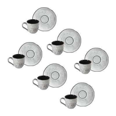 Conjunto de Xícaras de Café com Pires Porto Brasil Orgânico Echo 120ml - 6 Peças