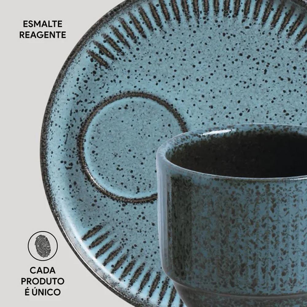 Conjunto de Xícaras de Chá com Pires Porto Brasil Linhas Night Sky 230ml - 6 Peças - 4