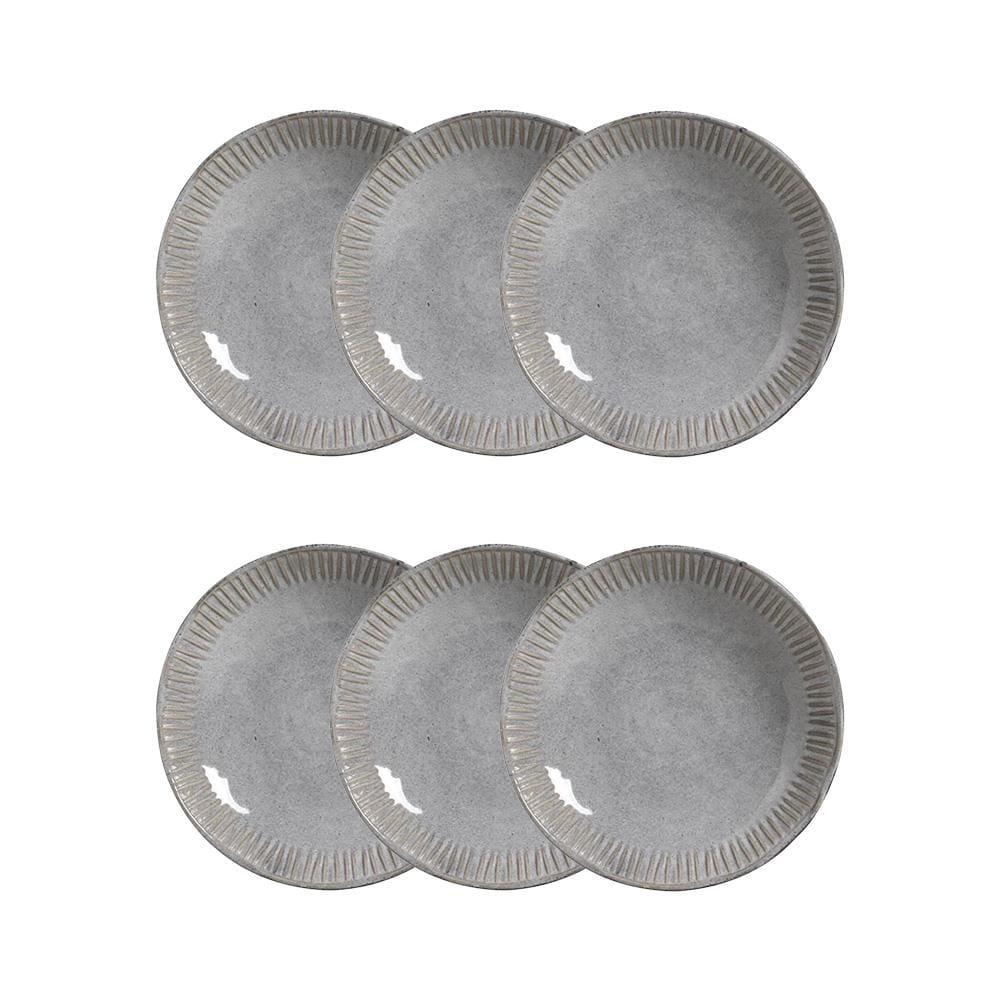 Conjunto de Pratos Fundos Porto Brasil Linhas Dust 830ml - 6 Peças - 1