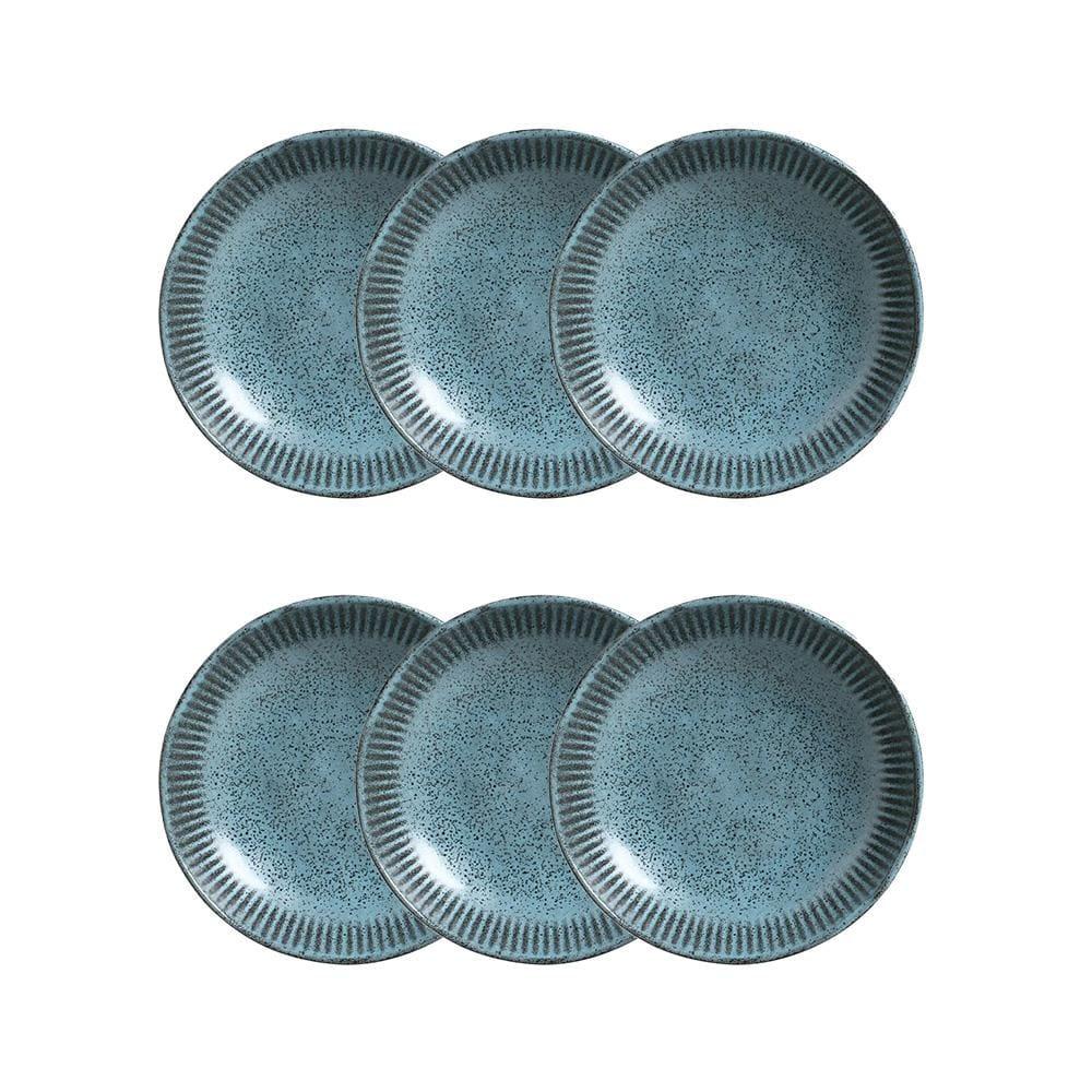 Conjunto de Pratos Fundos Porto Brasil Linhas Night Sky Azul 830ml - 6 Peças - 1