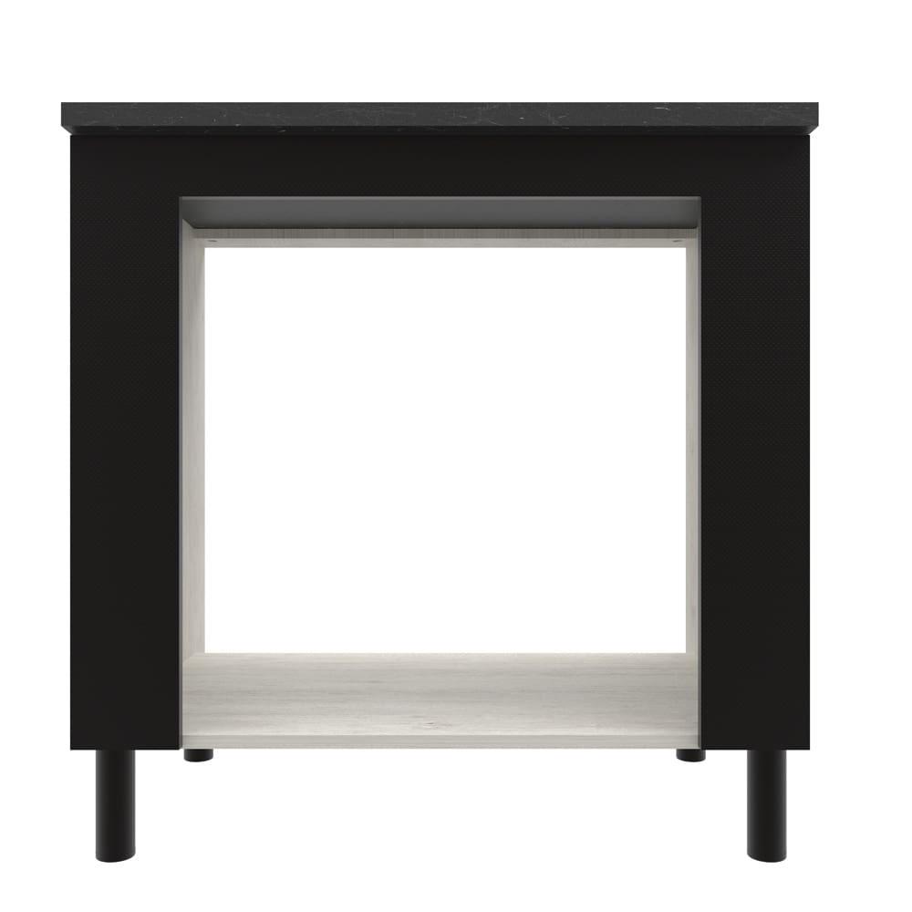 Balcão para Forno e Cooktop de 5 Bocas Bartira Rubi com 80,1cm de Largura - Freixo/Preto Poah - 2