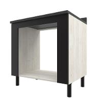 Balcão para Forno e Cooktop de 5 Bocas Bartira Rubi com 80,1cm de Largura - Freixo/Preto Poah - 1