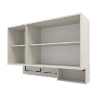 Armário Aéreo Bartira Rubi com 2 Portas, 2 Prateleiras e 120cm de Largura - Freixo/Preto Poah - 3