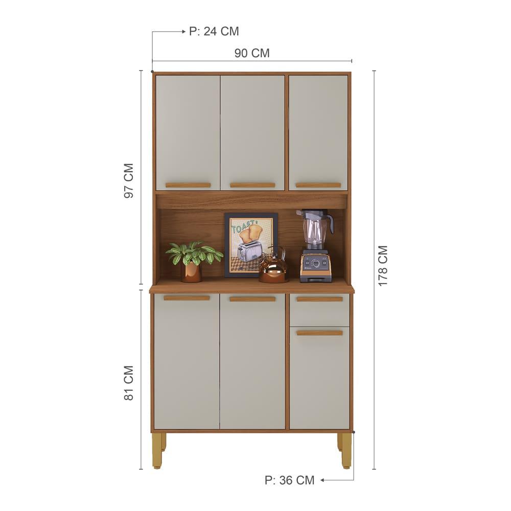 Cozinha Compacta Indekes Lagos com 6 Portas e 1 Gaveta – 90,6cm de Largura - 4