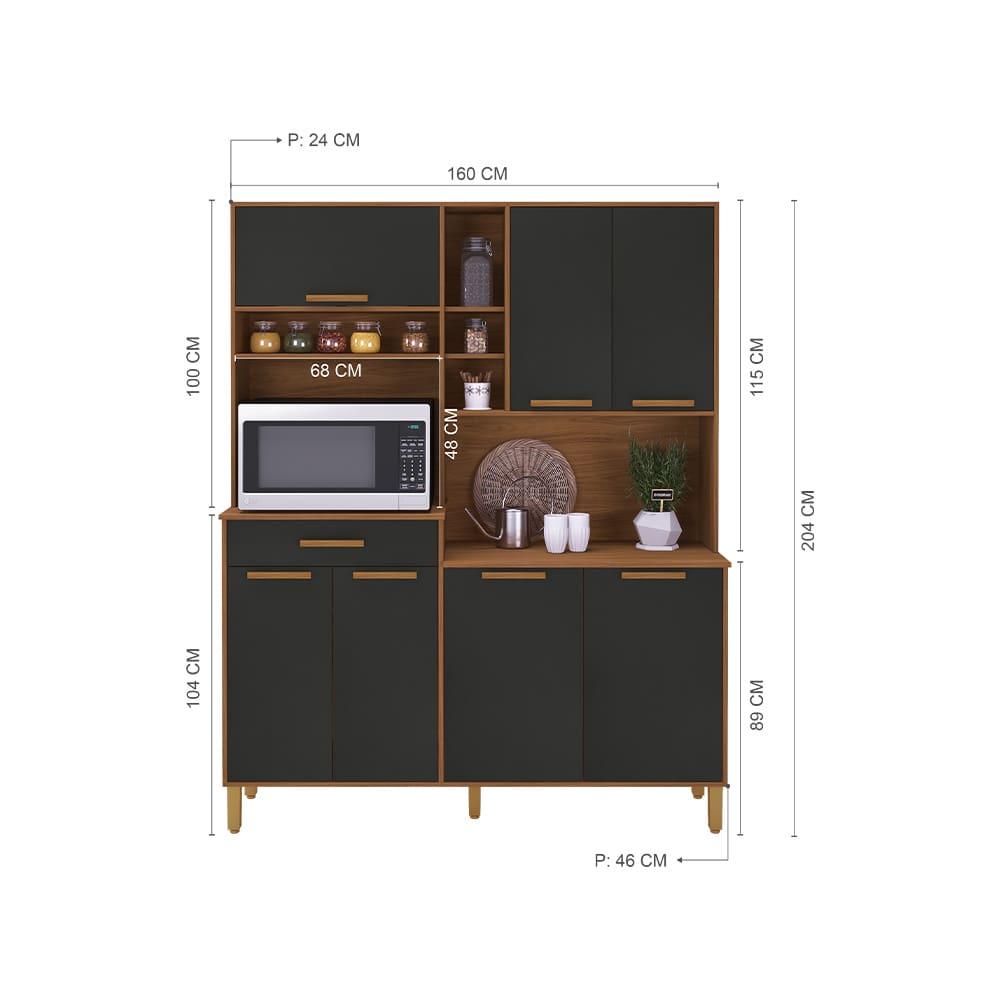 Cozinha Compacta Indekes Braga com 7 Portas e 1 Gaveta - 160cm de largura - 4