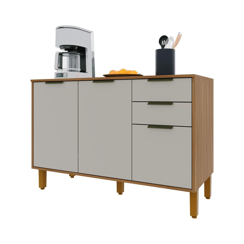 Balcão Indekes Toronto em MDP 15mm com 3 Portas e 2 Gavetas - 120cm de largura - 1