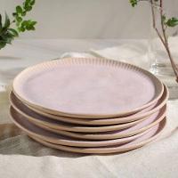 Conjunto de Pratos Rasos Porto Brasil Linhas Litchi Rosa Claro 27,5cm - 6 Peças - 2