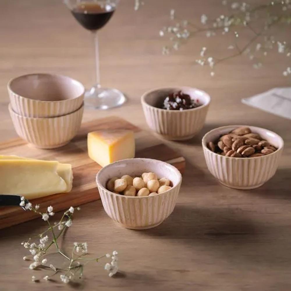 Conjunto de Ramequins Médios Porto Brasil Linhas Litchi com 6 Peças 170ml – Rosa Claro - 2