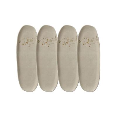 Conjunto de Travessas Ovais Rasas Grandes Porto Brasil Orgânico Campestre 36x13cm – 4 Peças