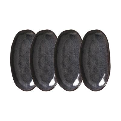 Conjunto de Travessas Ovais Grandes Porto Brasil Orgânico Titanium 32x16cm – 4 Peças