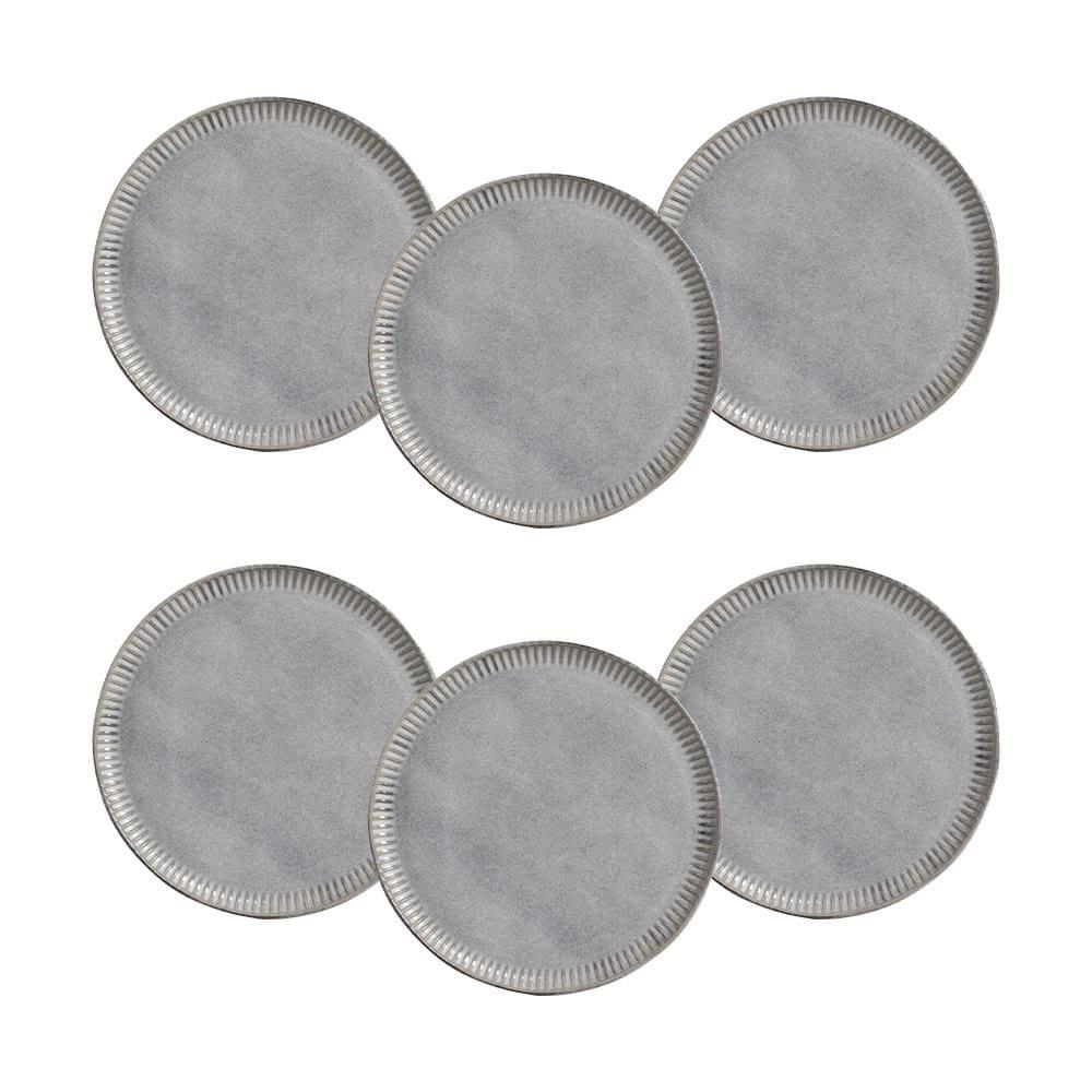 Conjunto de Pratos Rasos Porto Brasil Linhas Dust 27,5cm - 6 Peças - 1
