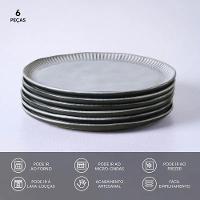 Conjunto de Pratos Rasos Porto Brasil Linhas Dust 27,5cm - 6 Peças - 3