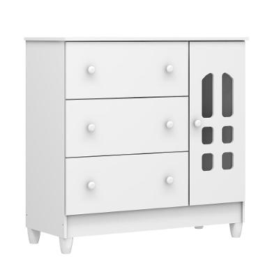 Cômoda Infantil Carolina Baby Eloa com 3 Gavetas, 1 Porta e 1 Prateleira – 95cm de largura