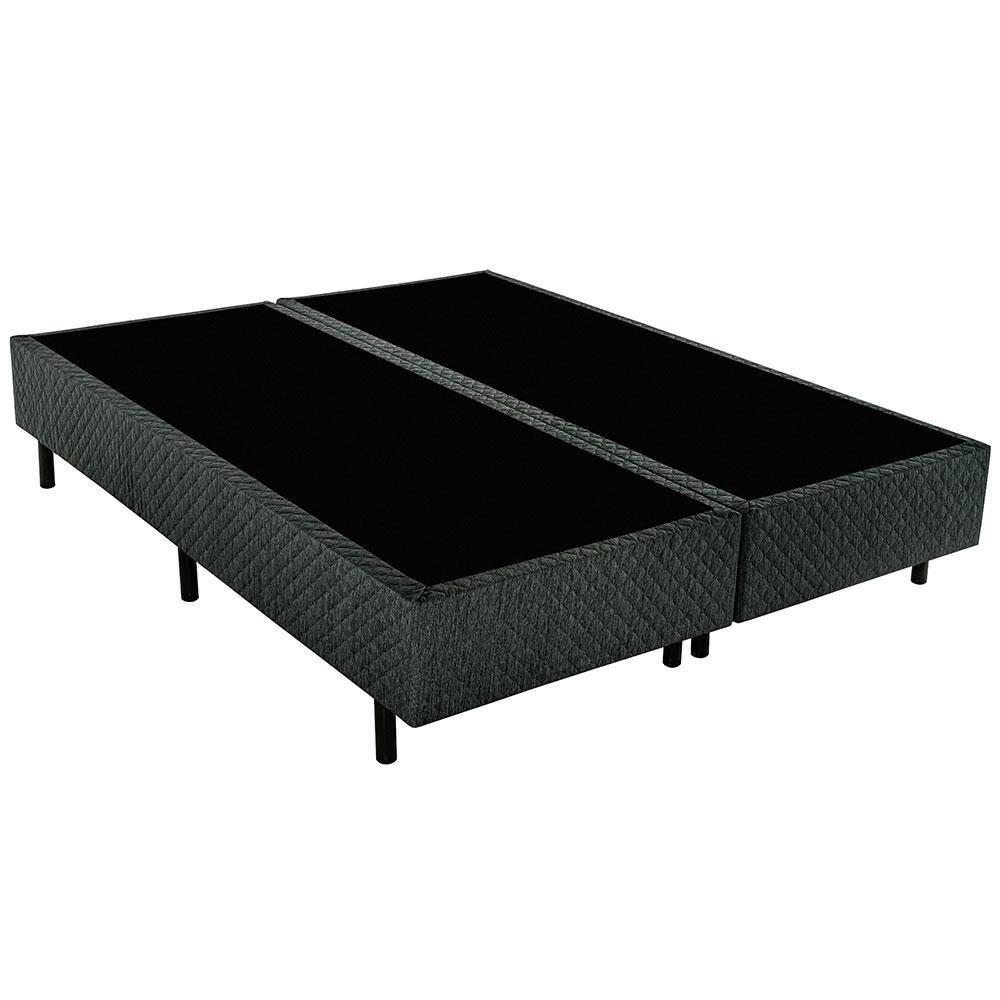 Base Box Queen Size Biflex Turquia com Revestimento em Tecido Poliéster 39x158x198cm - Grafite - 1