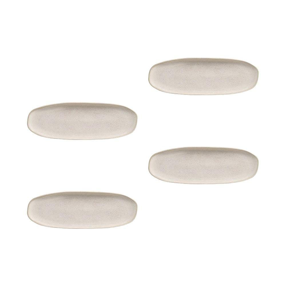 Conjunto de Travessas Oval Rasa Grande Porto Brasil Orgânico Latte 36x13cm - 4 Peças - 1