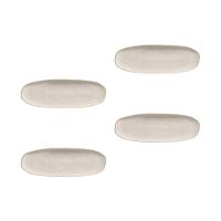 Conjunto de Travessas Oval Rasa Grande Porto Brasil Orgânico Latte 36x13cm - 4 Peças - 1