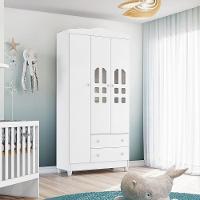 Guarda-Roupa Infantil Carolina Baby Eloa com 3 Portas, 2 Gavetas e 4 Prateleiras – 94cm de largura - 1