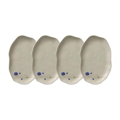 Conjunto de Travessas Oval Rasa Média Porto Brasil Bio Campestre 30x20cm - 4 Peças