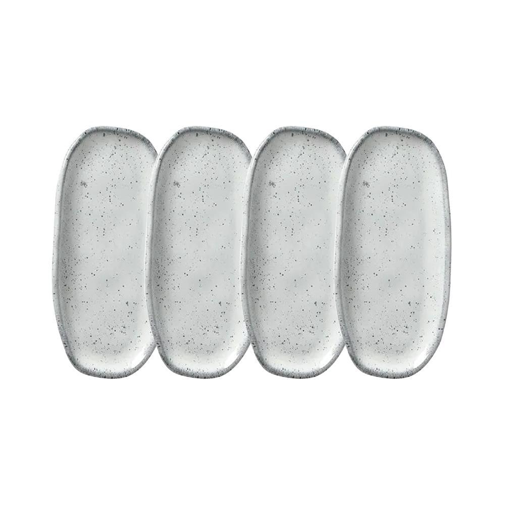 Conjunto de Travessas Oval Rasa Mini Porto Brasil Orgânico Echo 16,5x8cm - 4 Peças - 1