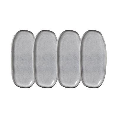 Conjunto de Travessas Oval Rasa Mini Porto Brasil Orgânico Dust 16,5x8cm - 4 Peças