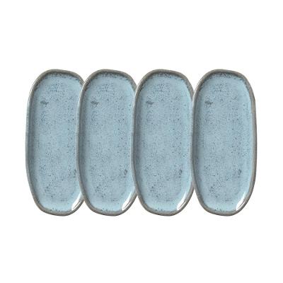 Conjunto de Travessas Oval Rasa Mini Porto Brasil Orgânico Breeze 16,5x8cm - 4 Peças