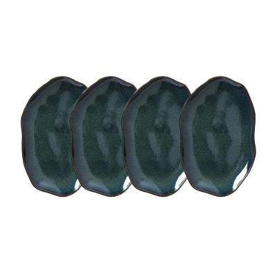 Conjunto de Travessas Oval Rasa Média Porto Brasil Bio Oceano 30x20cm - 4 Peças