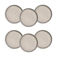 Conjunto de Pratos de Sobremesa Porto Brasil Neo Pulse Cinza 21,5cm - 6 Peças - 1