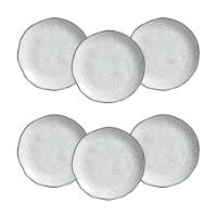 Conjunto de Pratos de Sobremesa Porto Brasil Orgânico Echo Branco 19,5cm - 6 Peças - 1