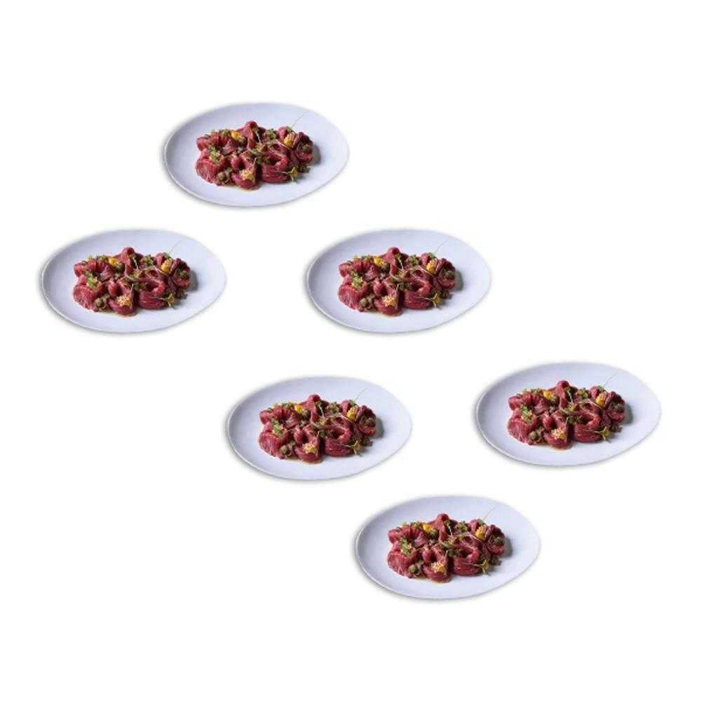 Conjunto de Pratos de Sobremesa Ovais Porto Brasil Orgânico New White 22,5cm - 6 peças - 1