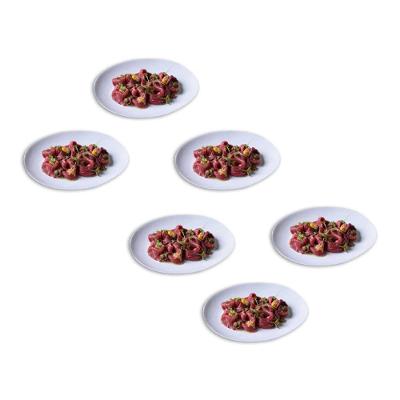 Conjunto de Pratos de Sobremesa Ovais Porto Brasil Orgânico New White 22,5cm - 6 peças