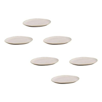 Conjunto de Pratos de Sobremesa Ovais Porto Brasil Orgânico Latte 22,5cm - 6 peças
