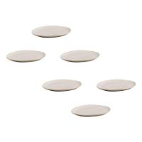 Conjunto de Pratos de Sobremesa Ovais Porto Brasil Orgânico Latte 22,5cm - 6 peças - 1