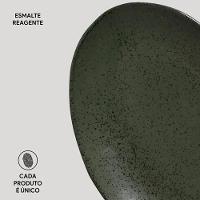 Conjunto de Pratos de Sobremesa Ovais Porto Brasil Orgânico Greenery 22,5cm - 6 peças