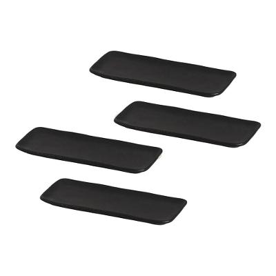 Conjunto de Travessas Retangulares Pequenas Porto Brasil Orgânico Preto Matte 22x9,5cm - 4 Peças