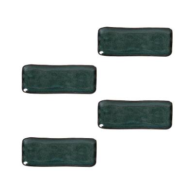 Conjunto de Travessas Retangulares Pequenas Porto Brasil Orgânico Oceano 22x9,5cm - 4 Peças