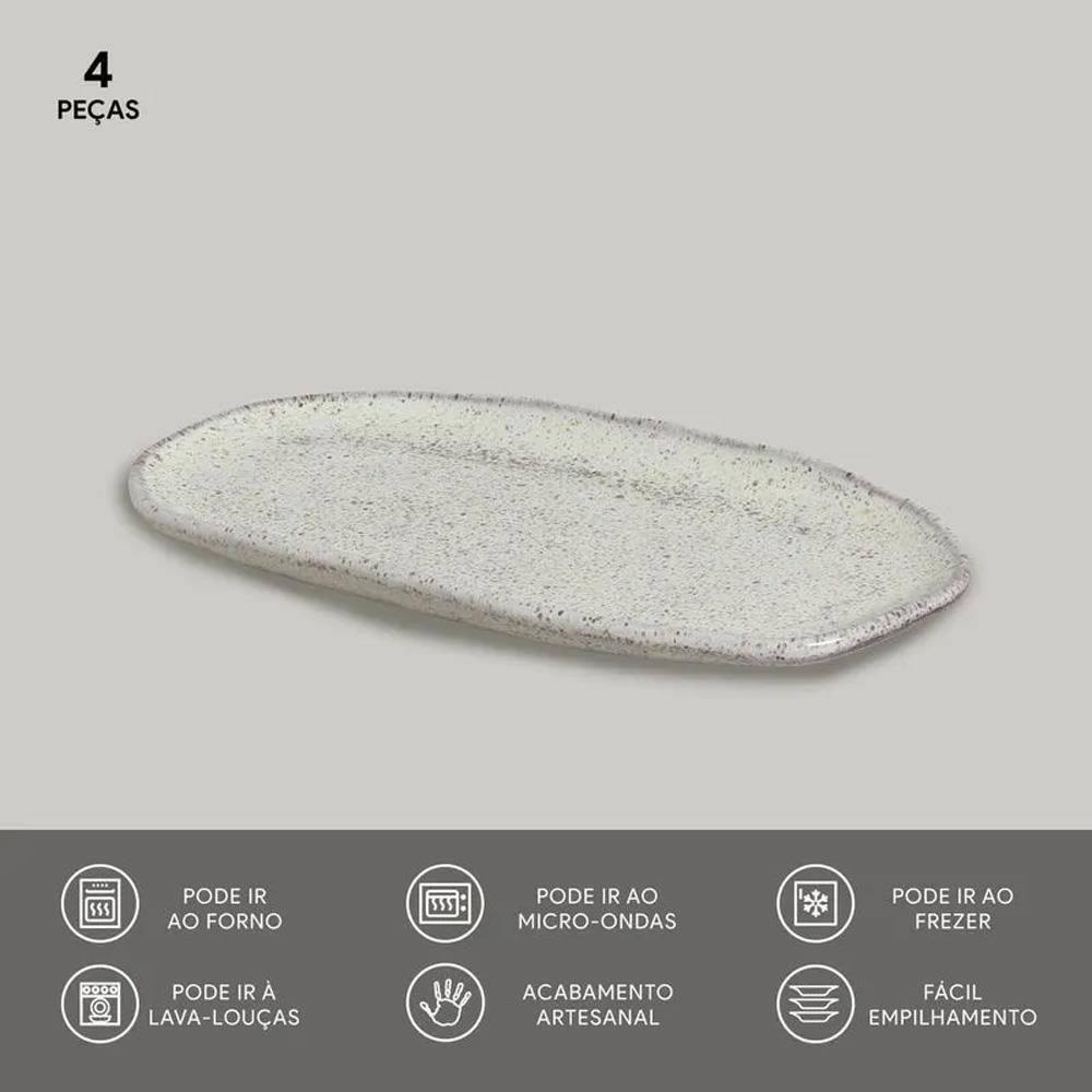 Conjunto de Travessas Ovais Pequenas Porto Brasil Orgânico Pistache 23x11cm - 4 Peças - 3