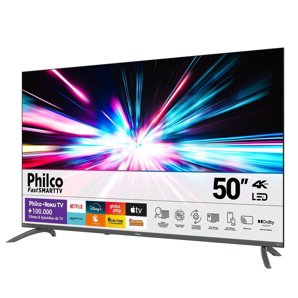 Smart TV Philco 50" 4K LED Ultra HD PTV50VA4REGB Sistema Operacional Roku TV e Entradas USB e HDMI - 2