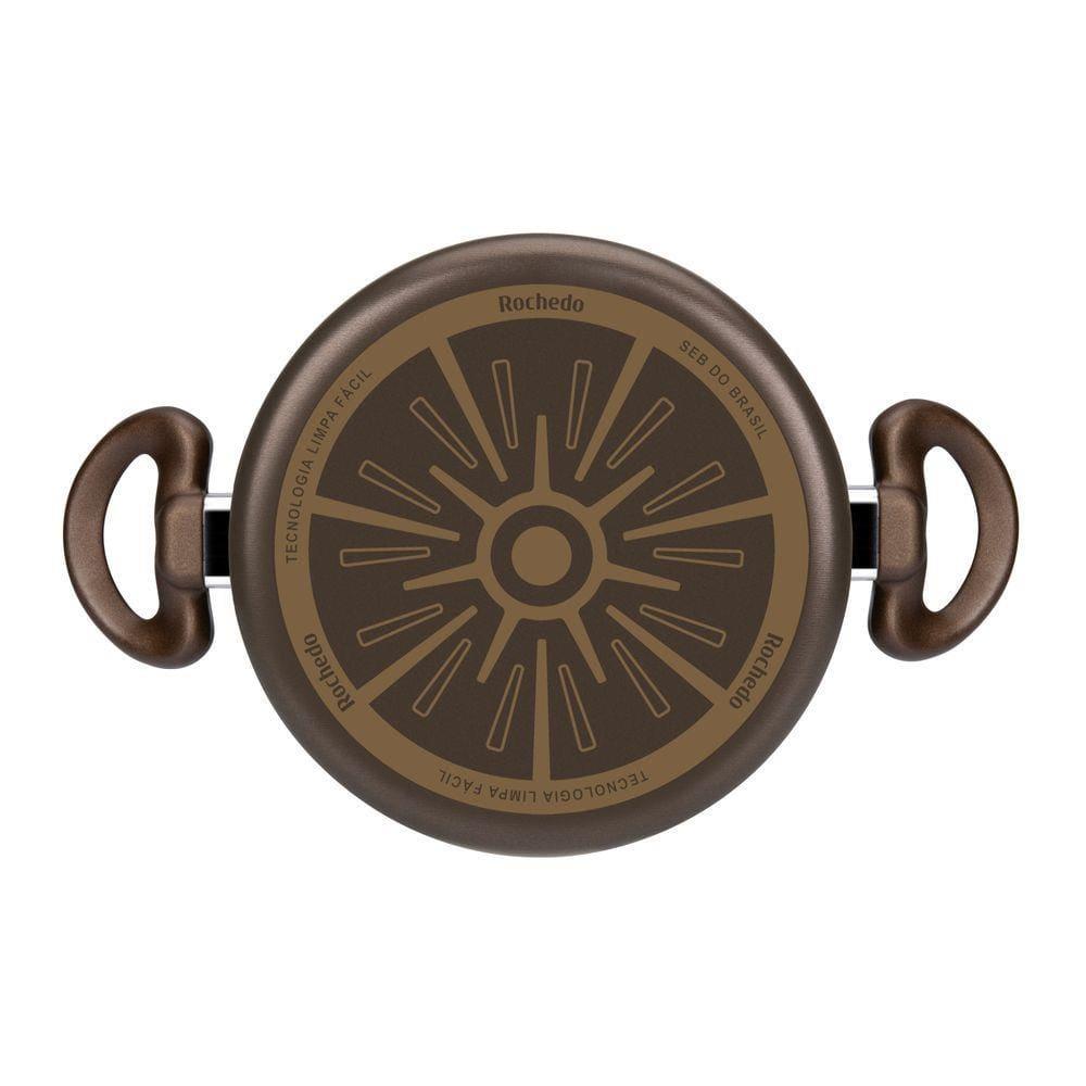 Jogo de Panelas Rochedo Expert 5 Peças Antiaderente Tampas de Vidro Chocolate - 6
