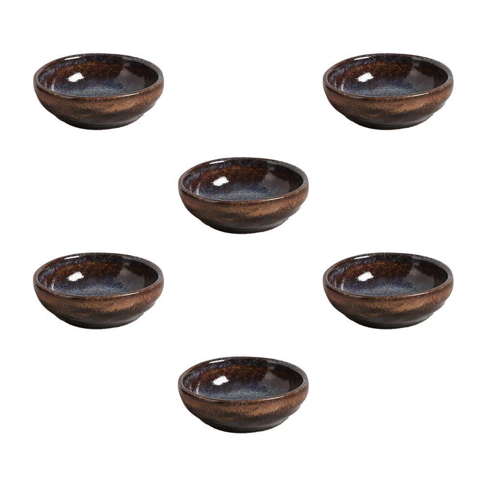 Conjunto de Ramequins Médios Porto Brasil Orgânico Titanium com 6 Peças 70ml - Azul - 1