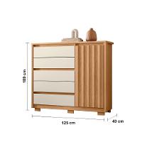 Cômoda Sapateira Palumoveis Duetto com 5 Gavetas e 1 Porta – 125cm de Largura - 4