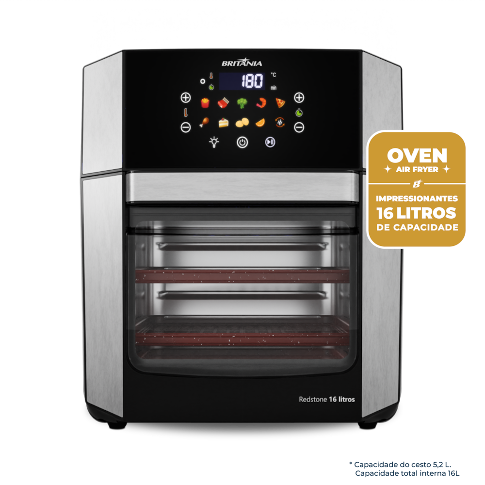 Fritadeira Elétrica Air Fryer Britânia Oven BAF16A 4 em 1 Sem Óleo com Tecnologia Air Flow 1900W - 16 litros - 11